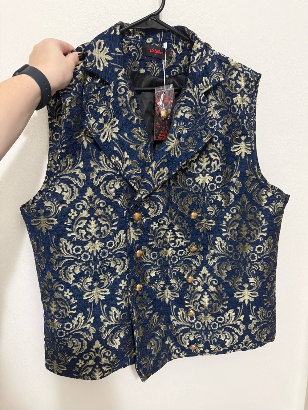 Gold & Navy Formal Vest